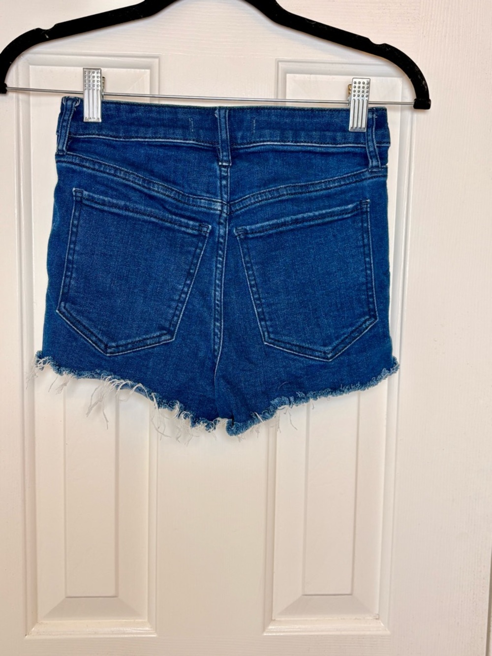 We The Free Blue Denim Cutoff Shorts Raw Hem High Rise Y2K Festival 25 - Picture 3 of 6